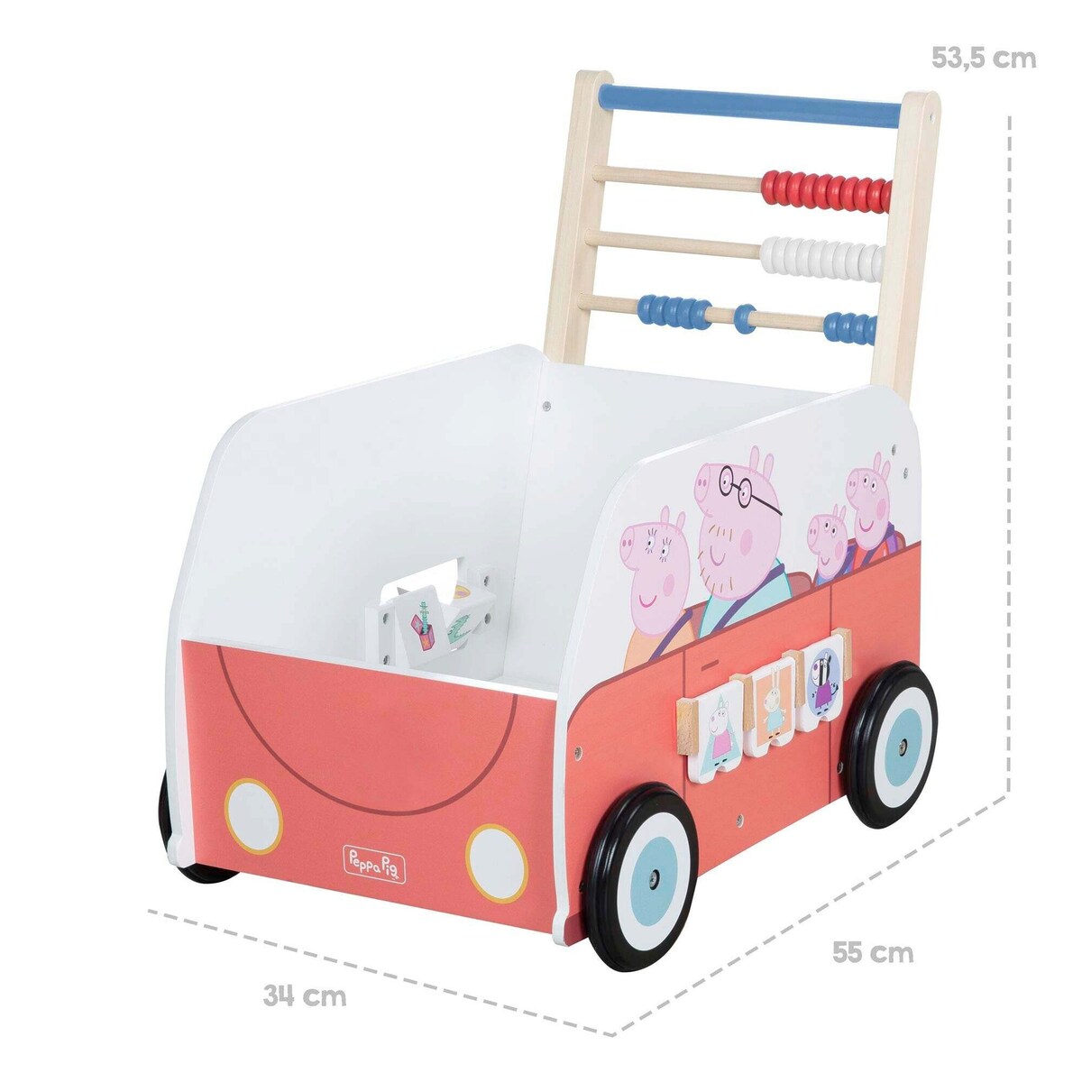 Gåbil buss Peppa Pig med aktivitetsleker med regnestav detalj