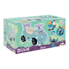 Gåbil Stitch-design 2-i-1 nærbilde av sete og staufach