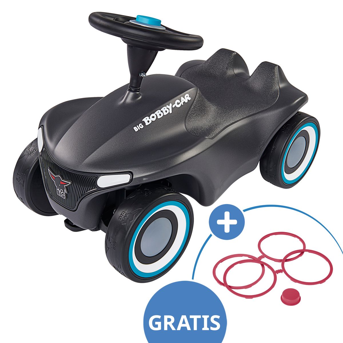 Gåbil Bobby Car Neo med brede hjul og ergonomisk sete bakside