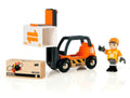 Gaffeltruck med figur og last til togbane - BRIO forfra
