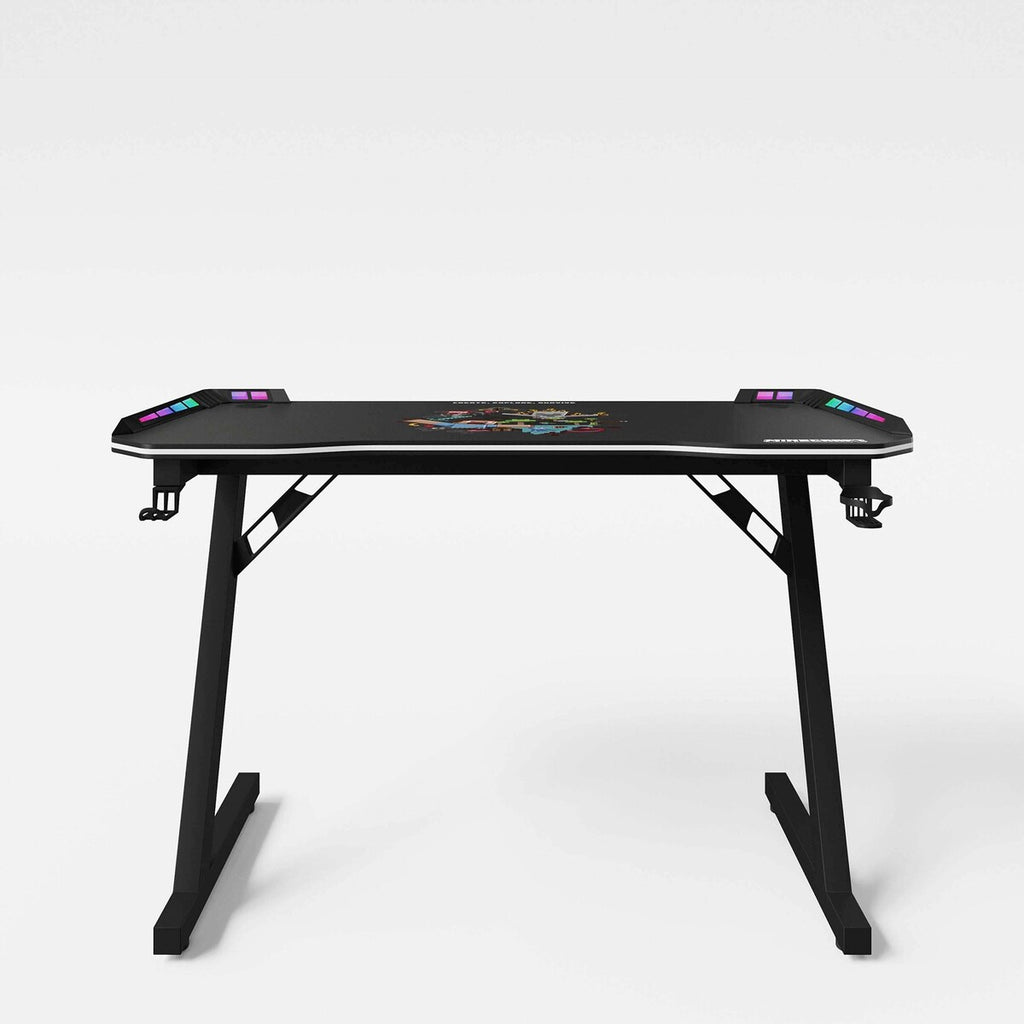 Nærbilde av koppeholder på Gamingbord MINECRAFT med LED og koppeholder Z-fot metall