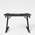 Nærbilde av koppeholder på Gamingbord MINECRAFT med LED og koppeholder Z-fot metall