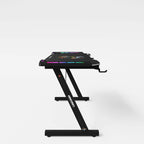 Nærbilde av metall Z-fot på Gamingbord MINECRAFT med LED og koppeholder Z-fot metall