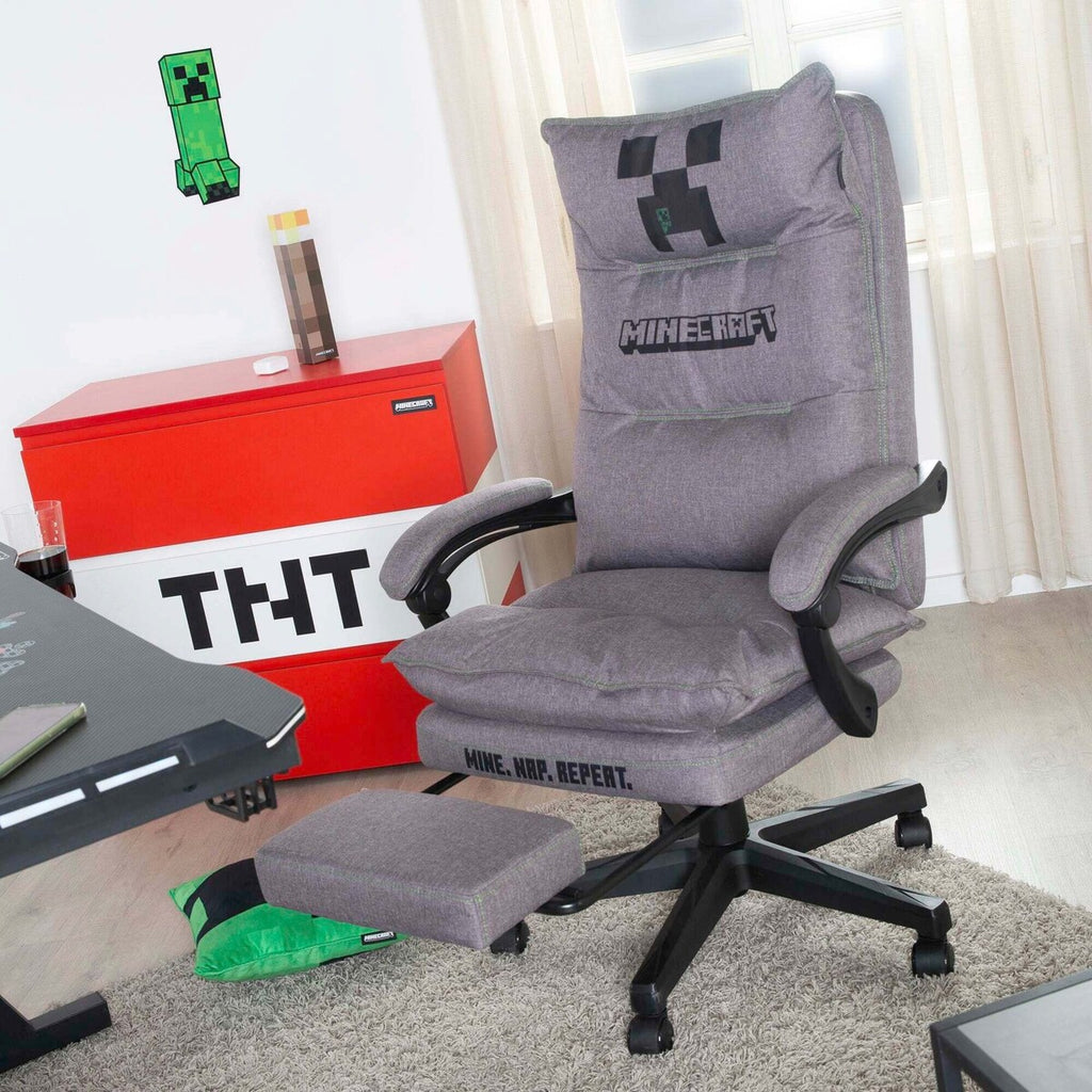 Gamingstol MINECRAFT polstret med 360 graders svingfunksjon