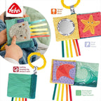Gavesett 3 deler Ocean med rangle og knitrebook - Fehn