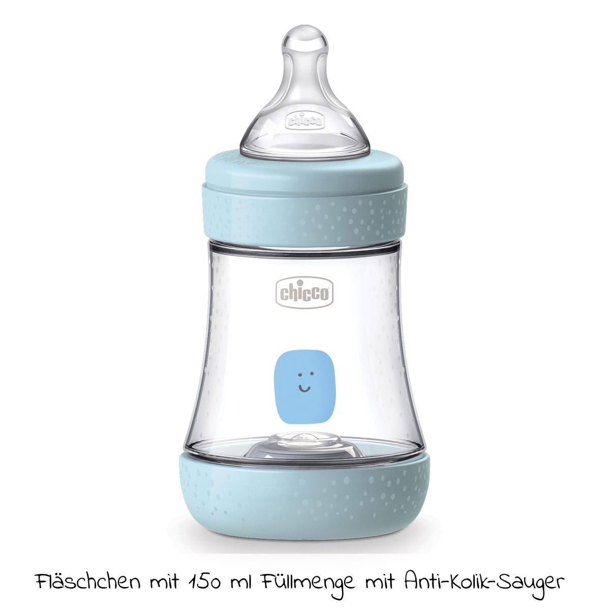 Gavesett 3 deler tåteflaske 150 ml, smokk og smokkebånd - Chicco