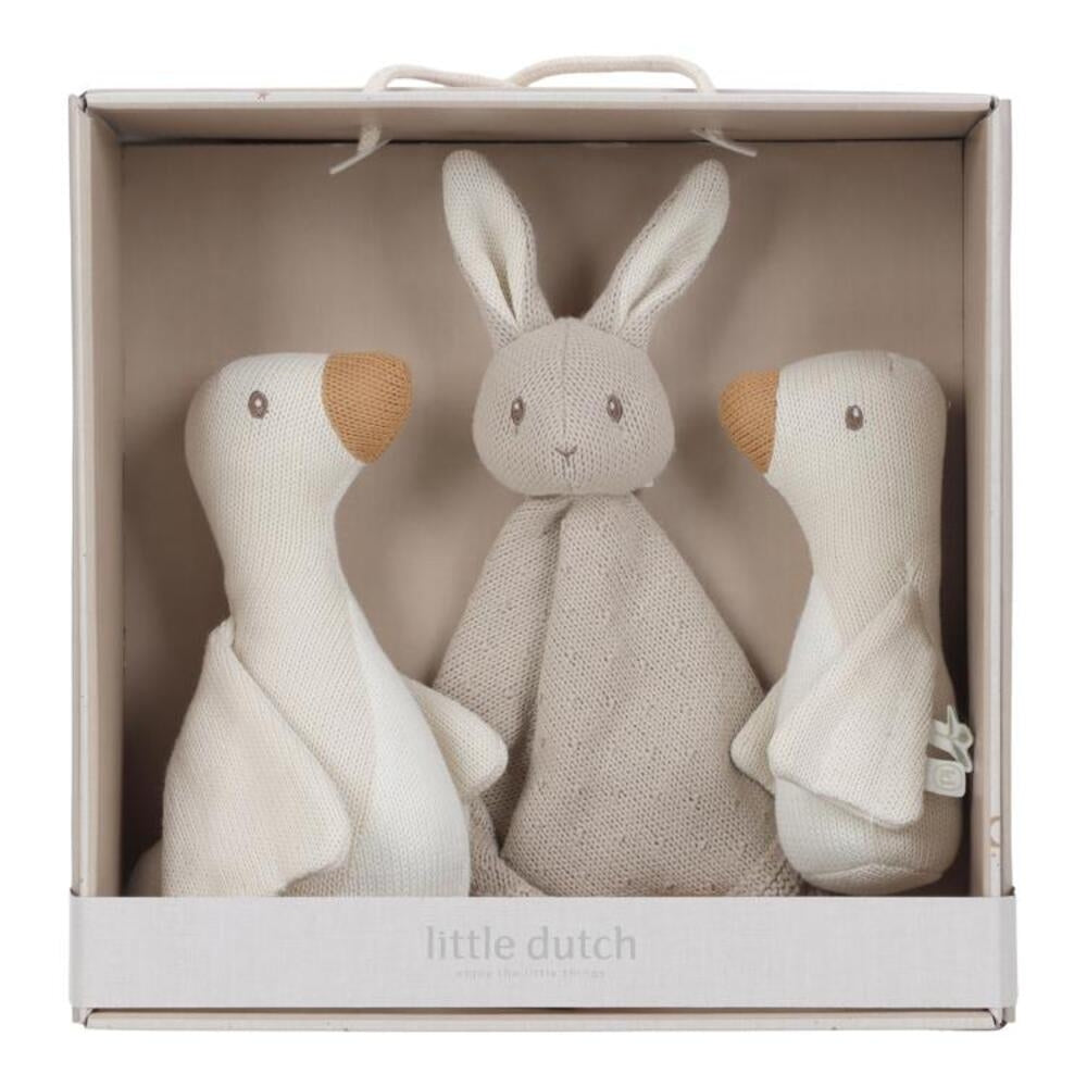 Gavesett Newborn Naturals i beige for nyfødte - Little Dutch forfra