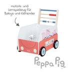 Detaljbilde av klokke på Gåvogn og aktivitetsbuss med klokke og kuleramme Peppa Pig
