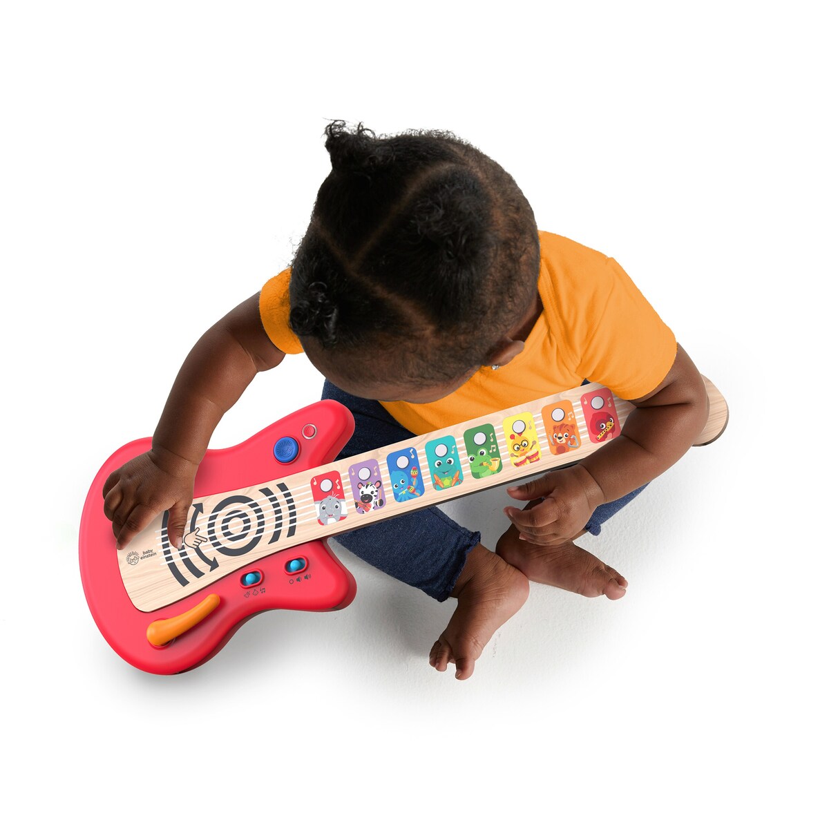 Detalj av gitarhalsen på Gitar Together in Tune Guitar™ i tre