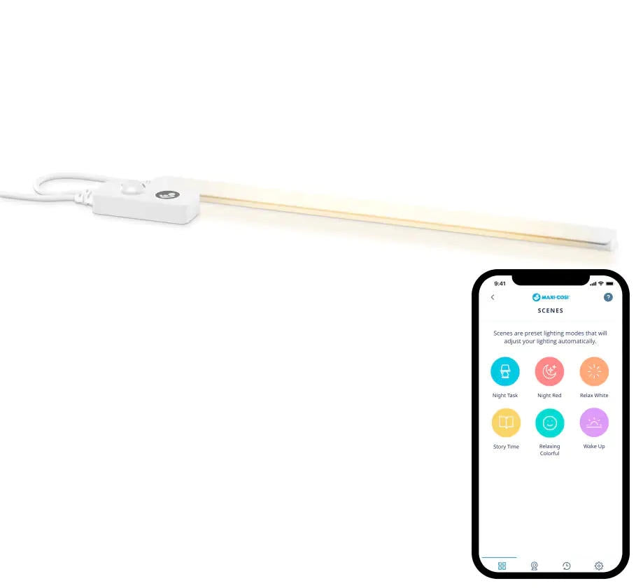 Glow underseng-belysning med bevegelsessensor hvit bakside