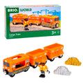 Godstog i tre med 2 vogner og figur - BRIO forfra