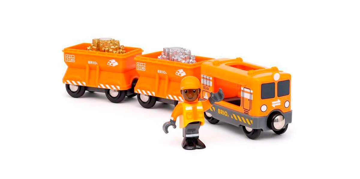 Godstog i tre med 2 vogner og figur - BRIO bakside