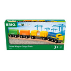 Godstog med tre vogner i tre, 33,3 cm - BRIO World detalj av magnetisk kobling