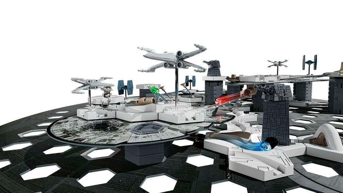 Oversikt over tunneler og spiraler i GraviTrax Action-sett Death Star