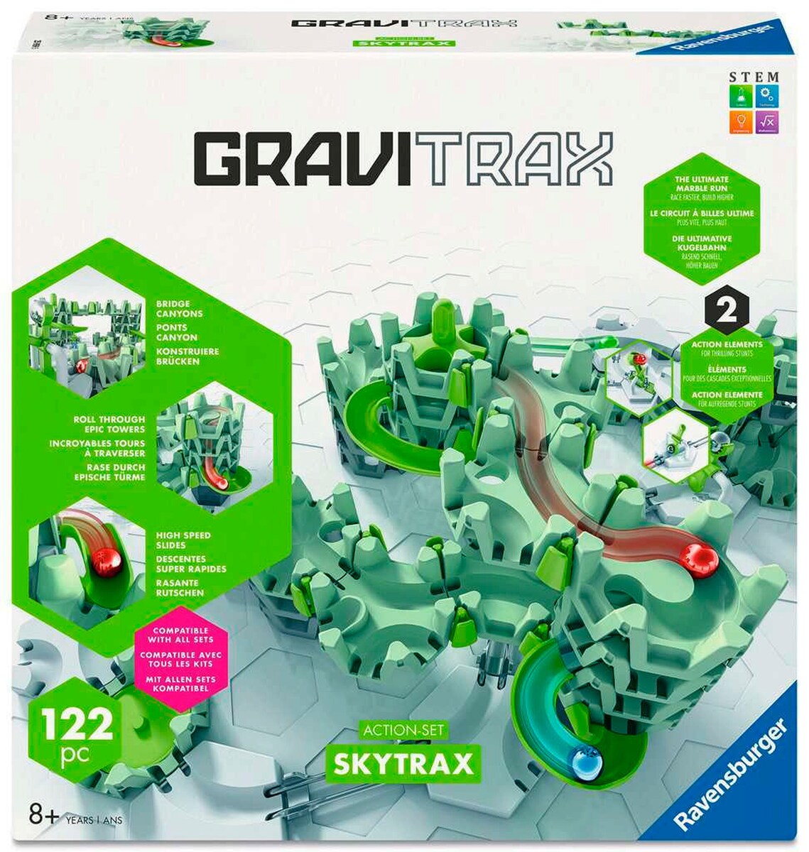 GraviTrax Action-sett M Skytrax kulebane byggesett forfra