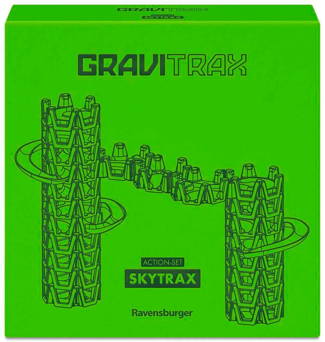 Bakside av GraviTrax Action-sett M Skytrax kulebane byggesett