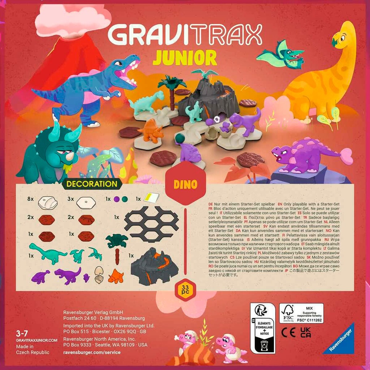 GraviTrax Junior Extension Dino kulebane-utvidelse bakside