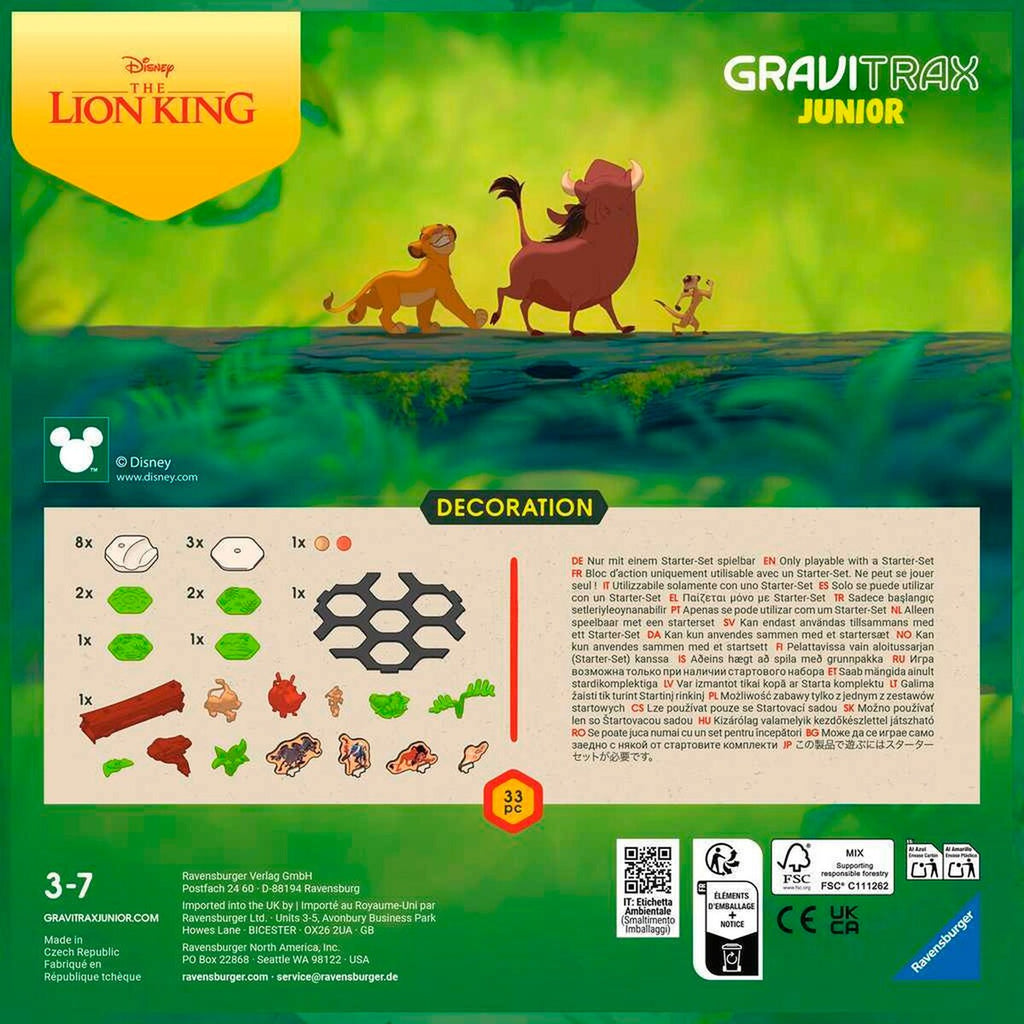 Bakside av GraviTrax Junior Extension Lion King kulebane