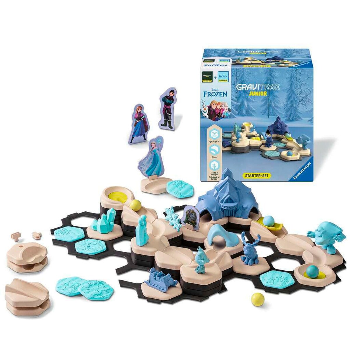 Montert GraviTrax Junior Marble Run med Frozen tema