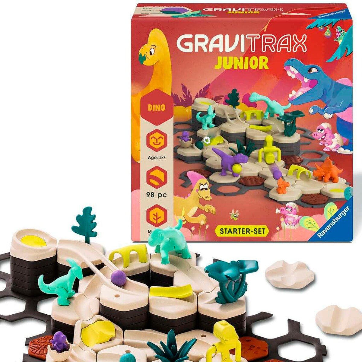 Montert GraviTrax Junior starter-sett L Dino byggesett med kulebane