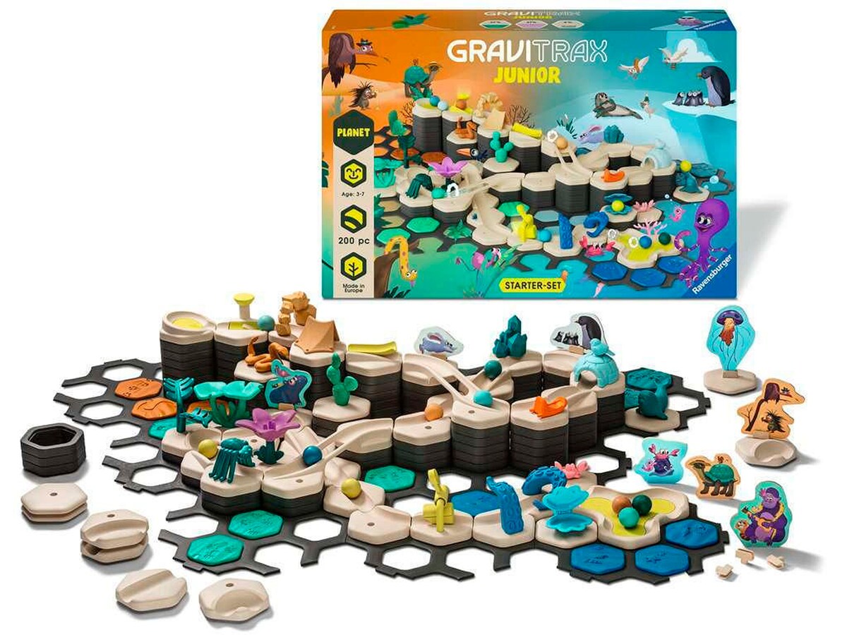 Detalj av kulebaneelementer i GraviTrax Junior Starter-sett XXL Planet