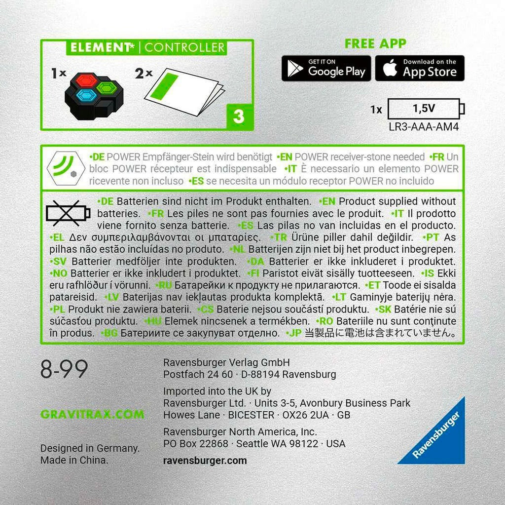 GraviTrax POWER Controller elektronisk element kulebane bakside