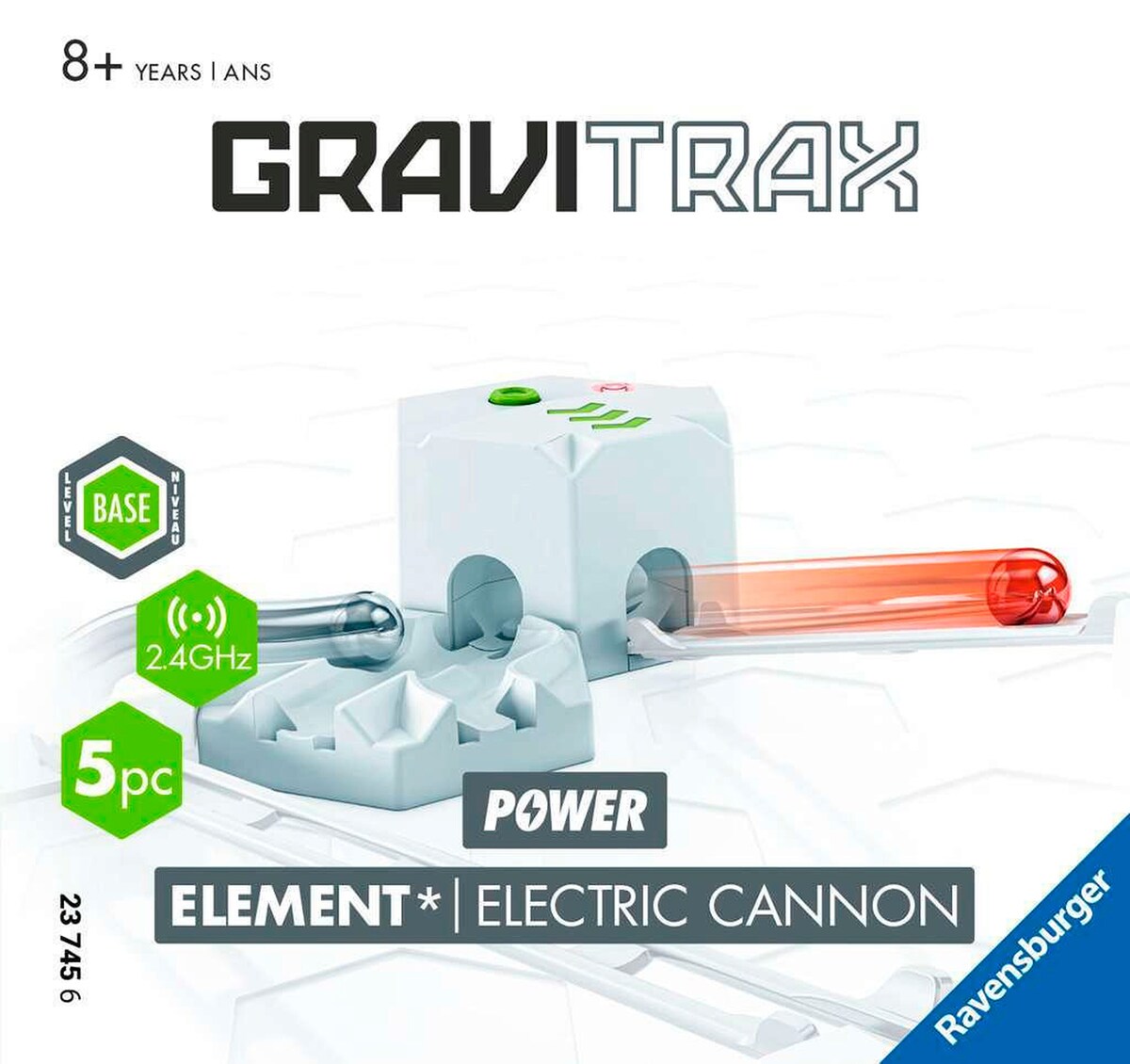 GraviTrax POWER Electric Cannon tilleggselement bakside med monteringsdetaljer