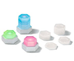 Nærbilde av transparente høyesteiner i GraviTrax POWER Element Light