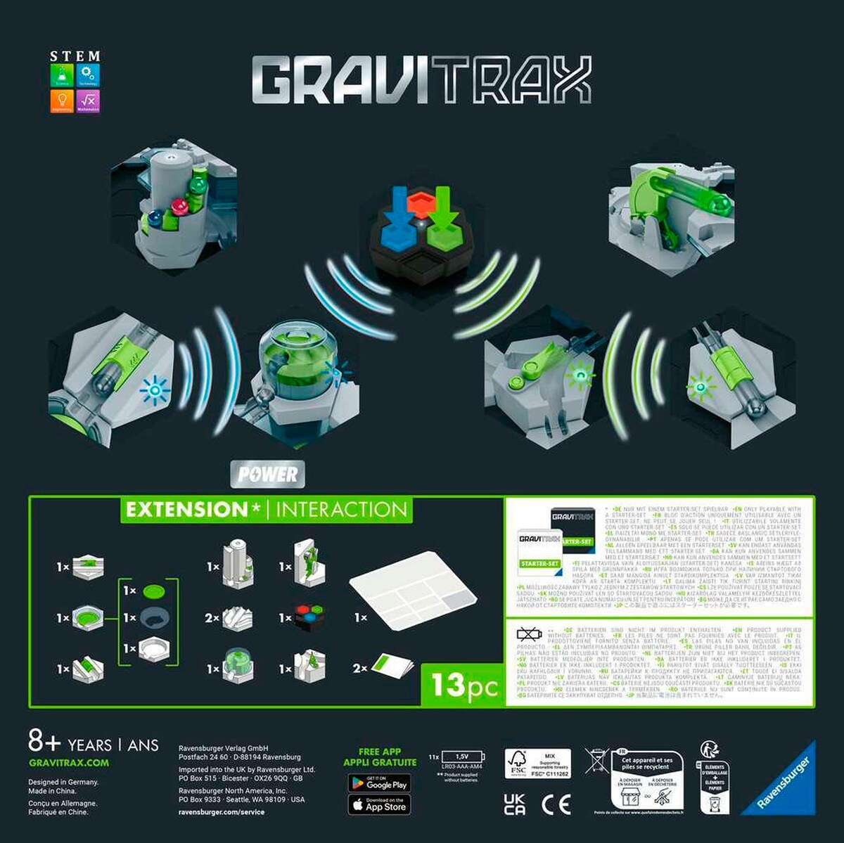 GraviTrax POWER Extension Interaction kulebane utvidelse bakside