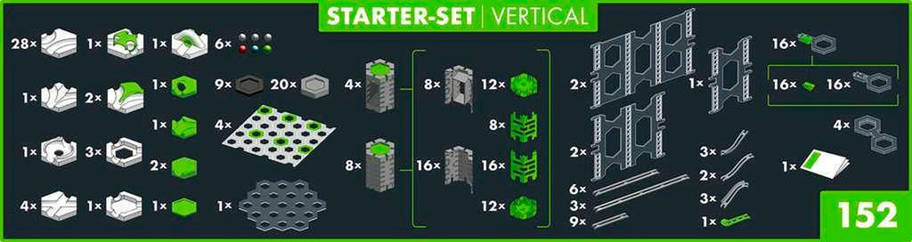 Oversikt GraviTrax PRO Starter-sett Vertical kulebane med alle deler