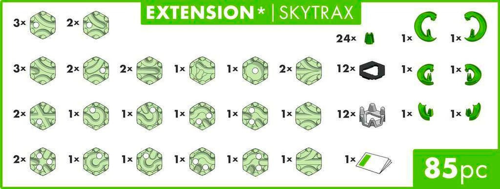 Montert GraviTrax Skytrax utvidelse med kulebane i bruk
