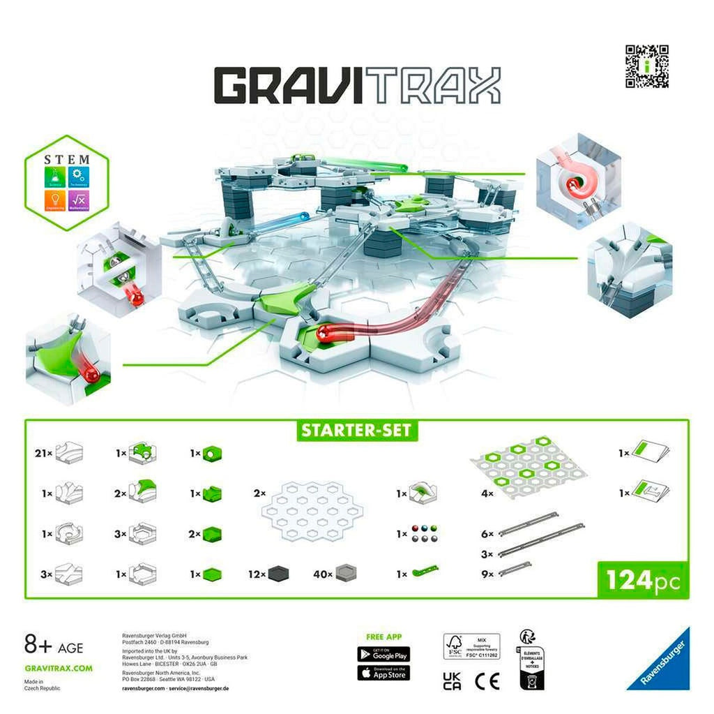 GraviTrax starter-sett kulebane med 120+ deler bakside