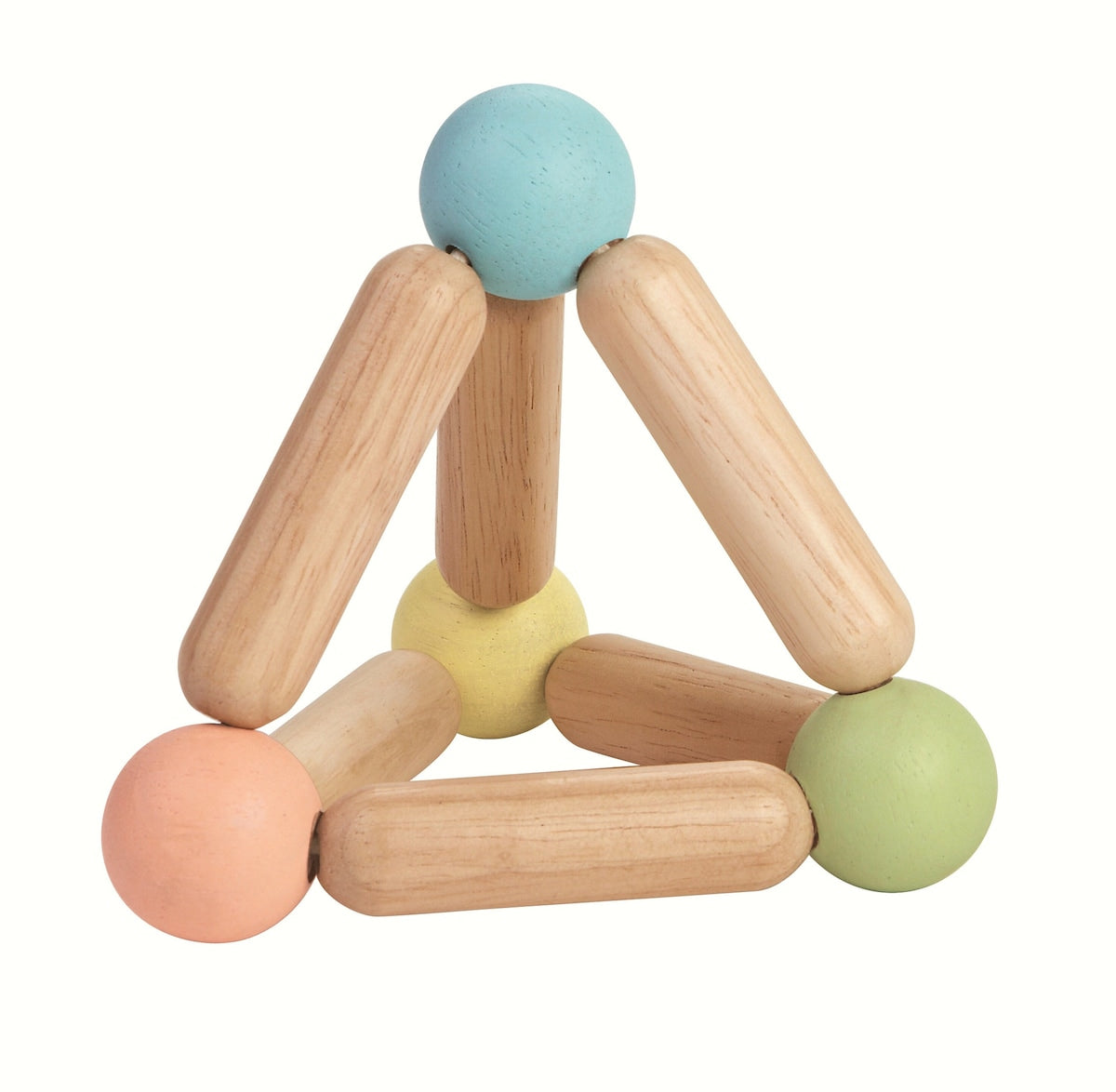 Gripeleke pyramide i tre pastellfarger forfra