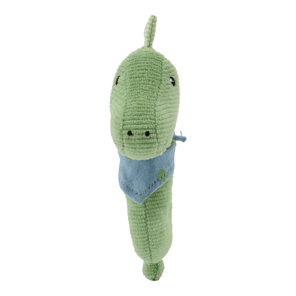 Gripering dino Rexi med rangle, myk fløyel detalj