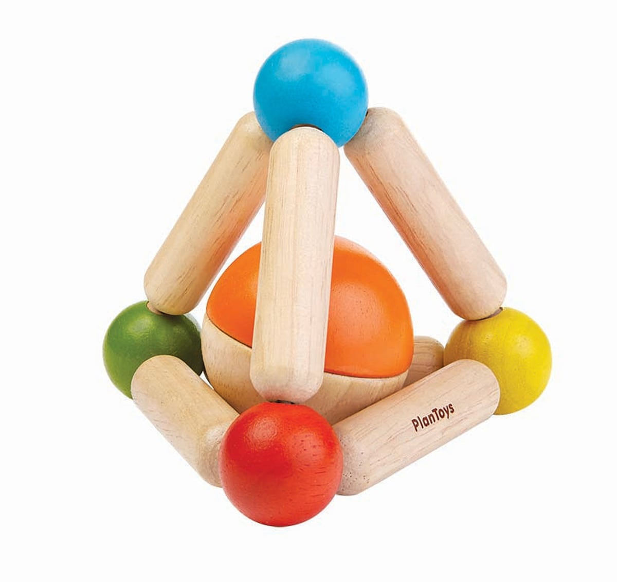 Gripering pyramide fargerik i gummibaumtre forfra