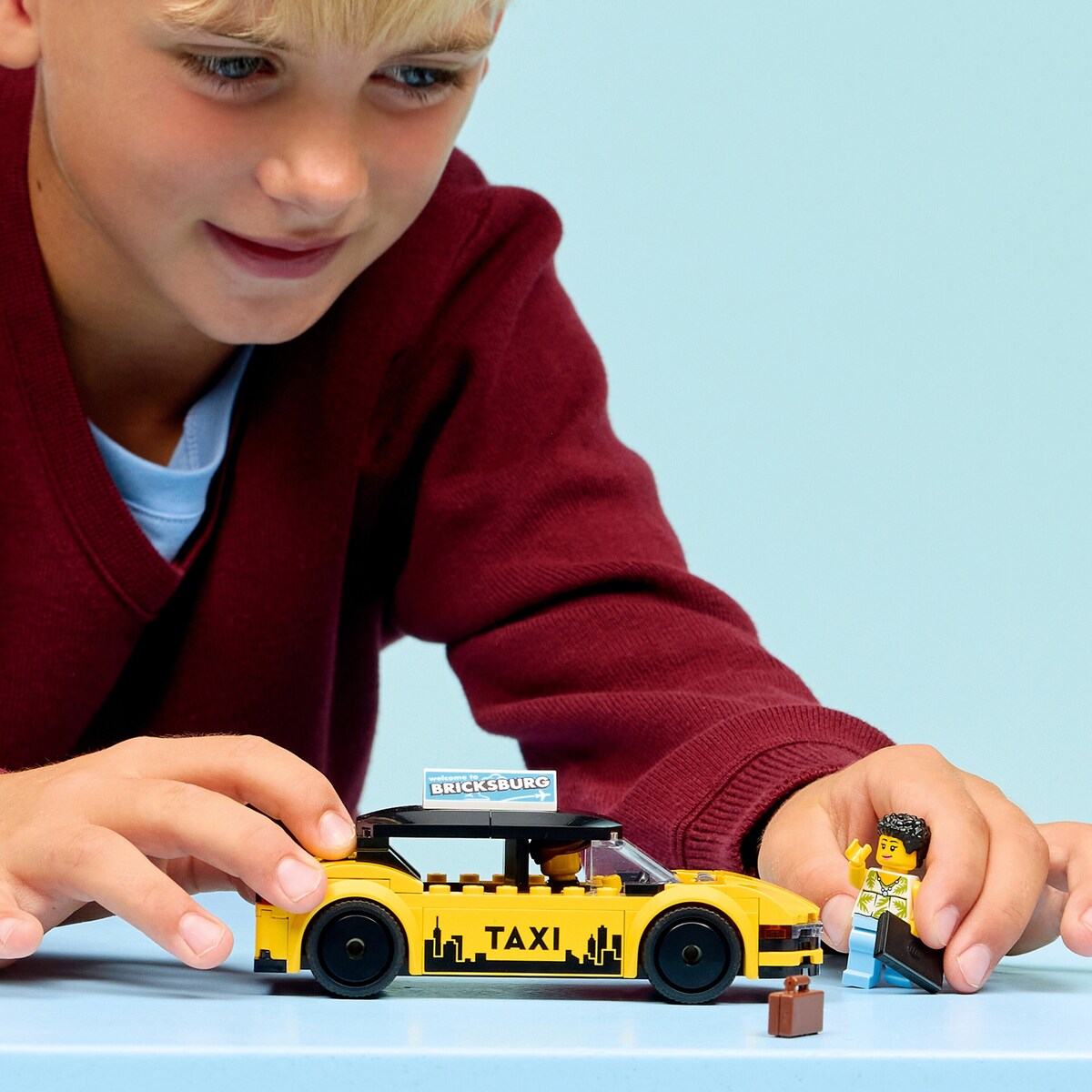 Montert Gul taxi 60487 LEGO® City med minifigurer
