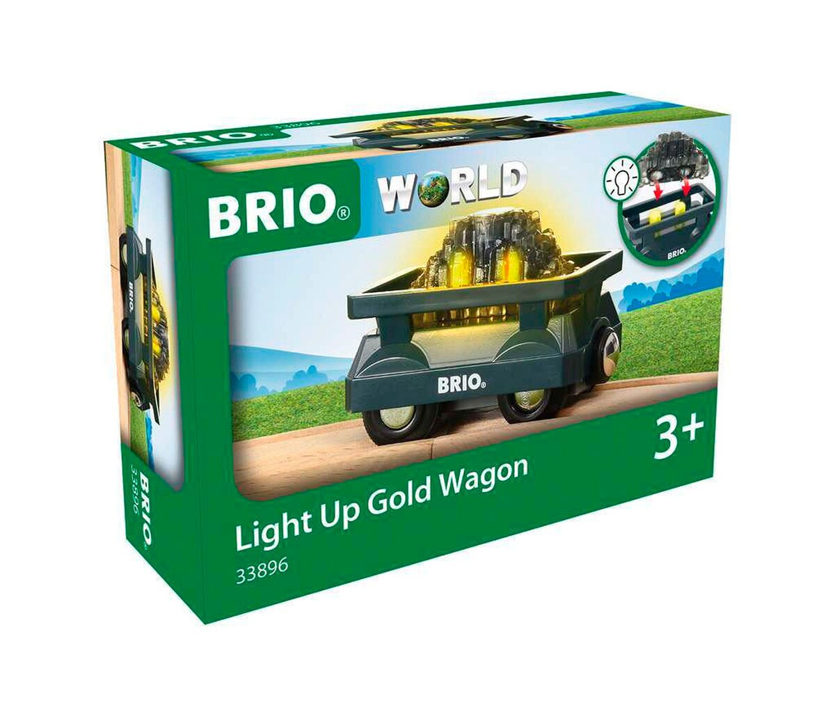 Gullvogn med lys til togbane - BRIO World detaljbilde