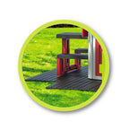 Gulvfliser til lekehus 6 stk 45x45 cm resirkulert plast brukt som terrasse