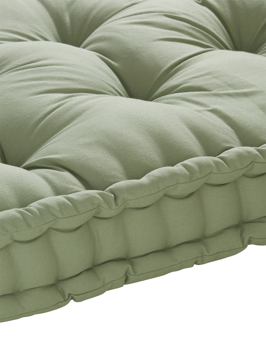 Nærbilde av søm på Gulvmadrass for barnerom futon-stil bomull Oeko-Tex