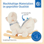 Gyngedyr bjørn i plysj, beige, fra 9 mnd, 62x30x48 cm - Bieco