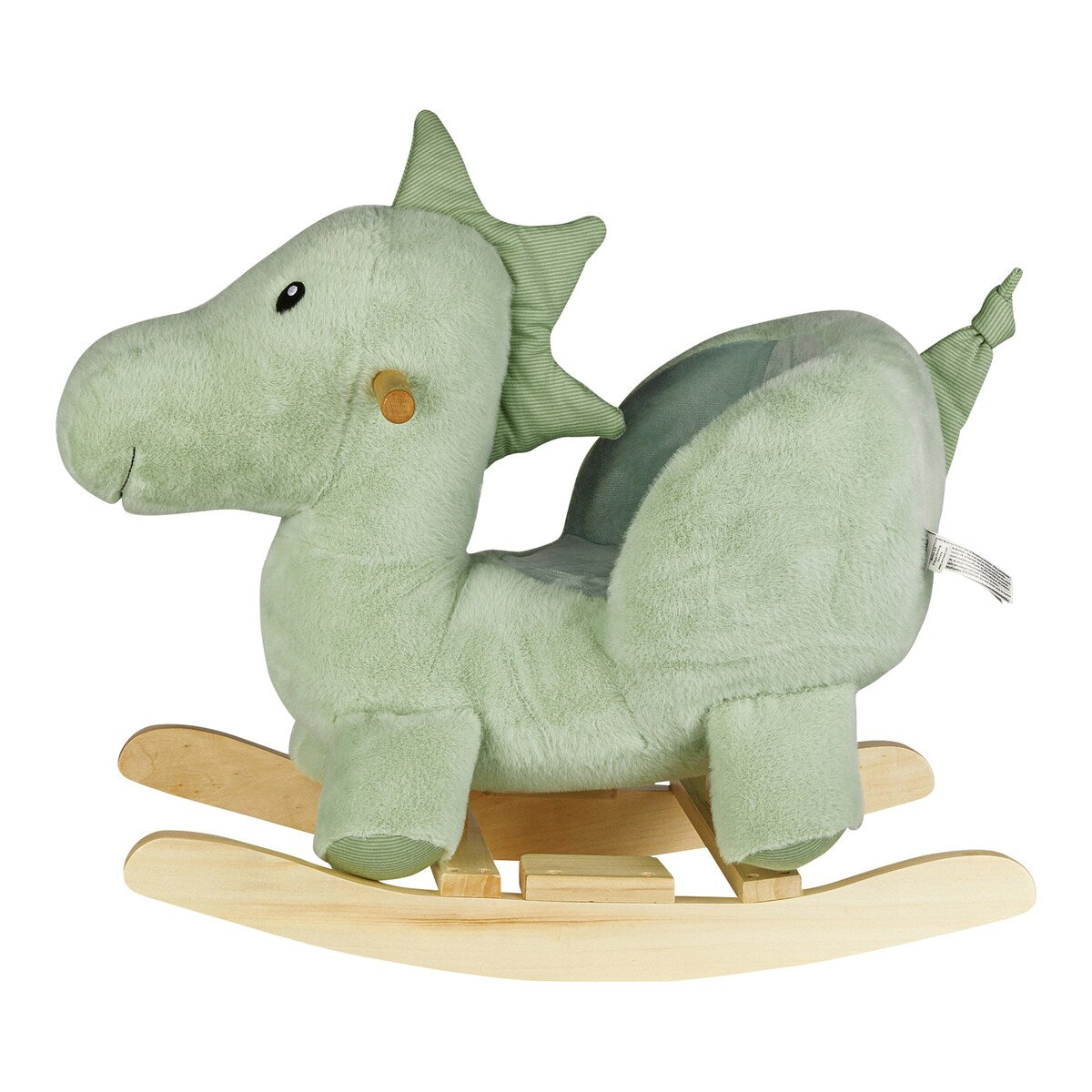 Gyngedyr Dino Rexi i plysj og tre bakside