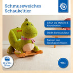 Gyngedyr dinosaur i polyester bakside