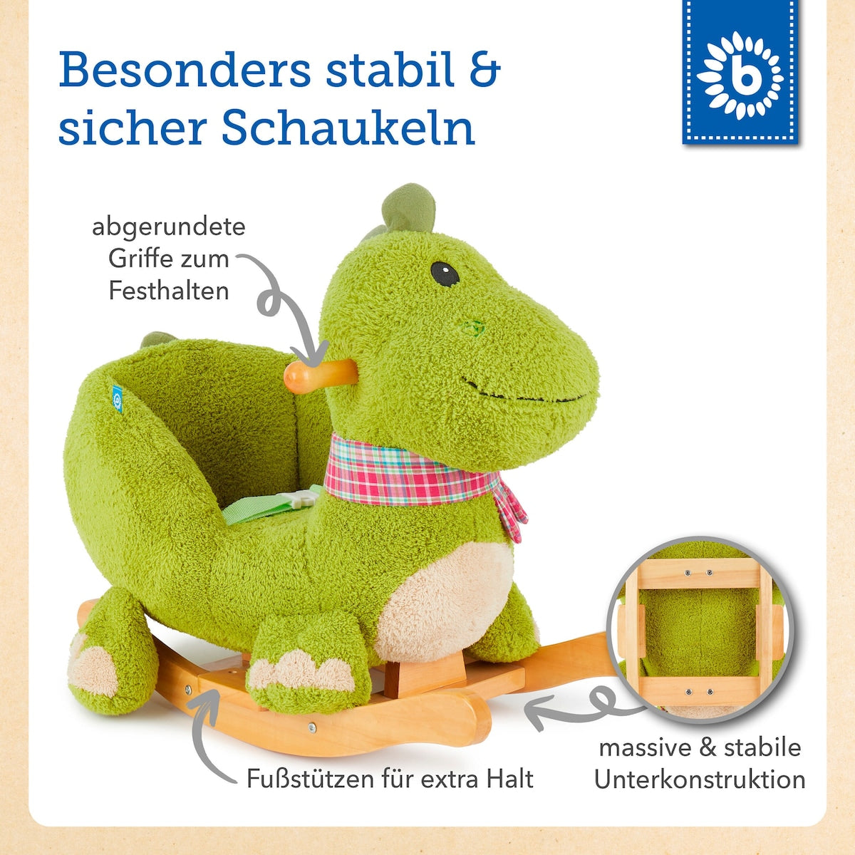 Montert gyngedyr dinosaur i barnerom