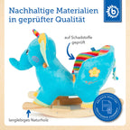 Gyngedyr elefant i plysj, fra 9 mnd, 60x53x31 cm - Bieco