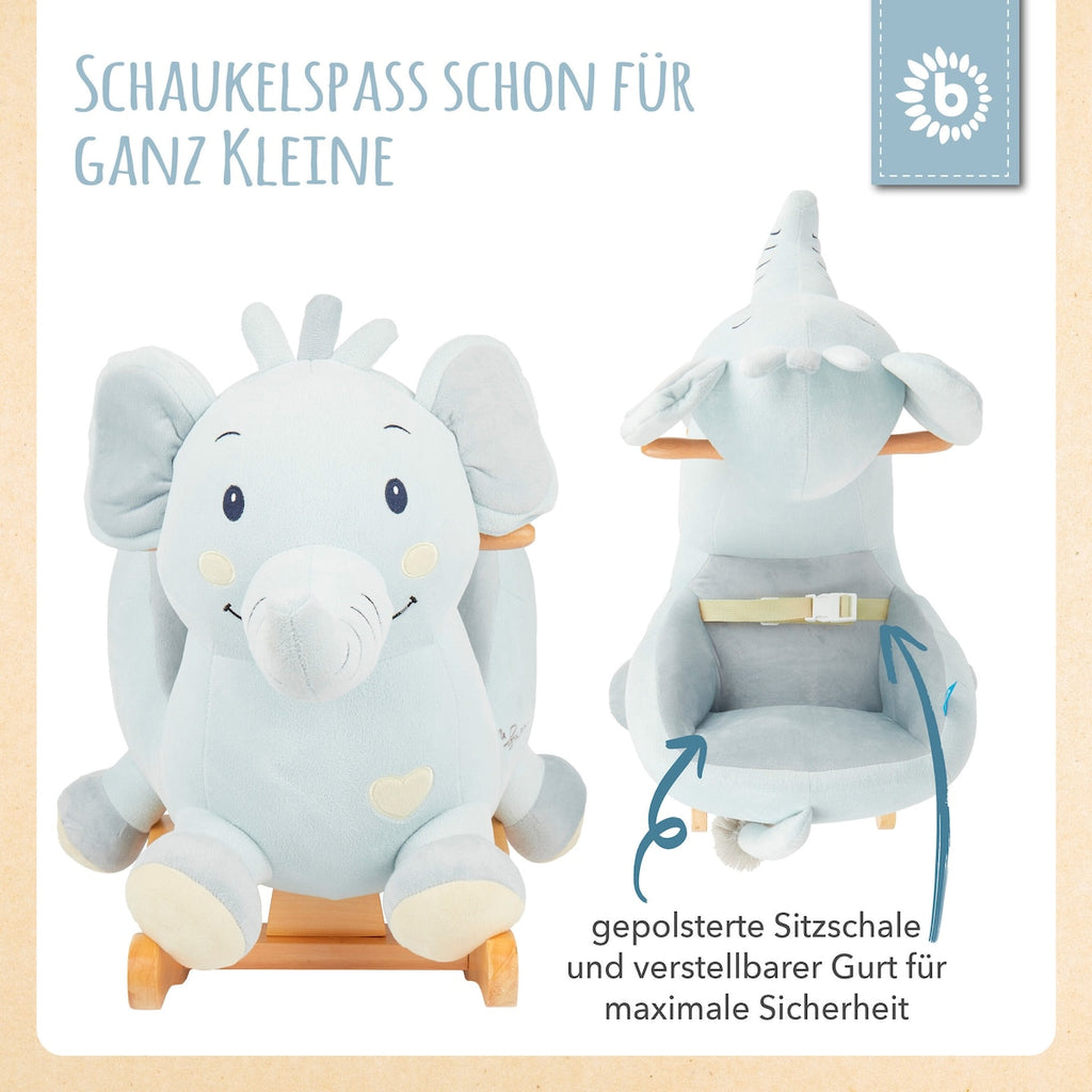 Detalj av Gyngedyr elefant Tiko i plysj