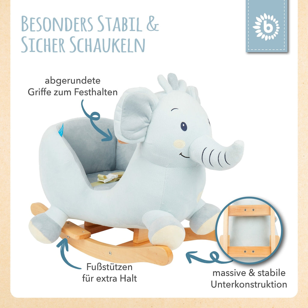 Montert Gyngedyr elefant Tiko i plysj