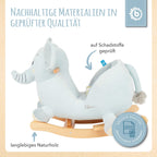 Gyngedyr elefant Tiko i plysj fra 9 mnd 60x48x33 cm - Bieco
