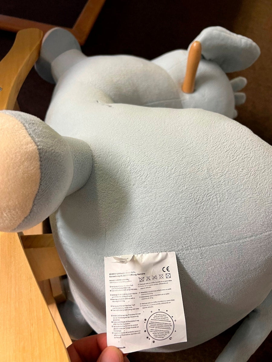 Gyngedyr elefant Tiko i plysj fra 9 mnd 60x48x33 cm - Bieco