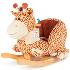Gyngedyr giraff i plysj med treunderstell