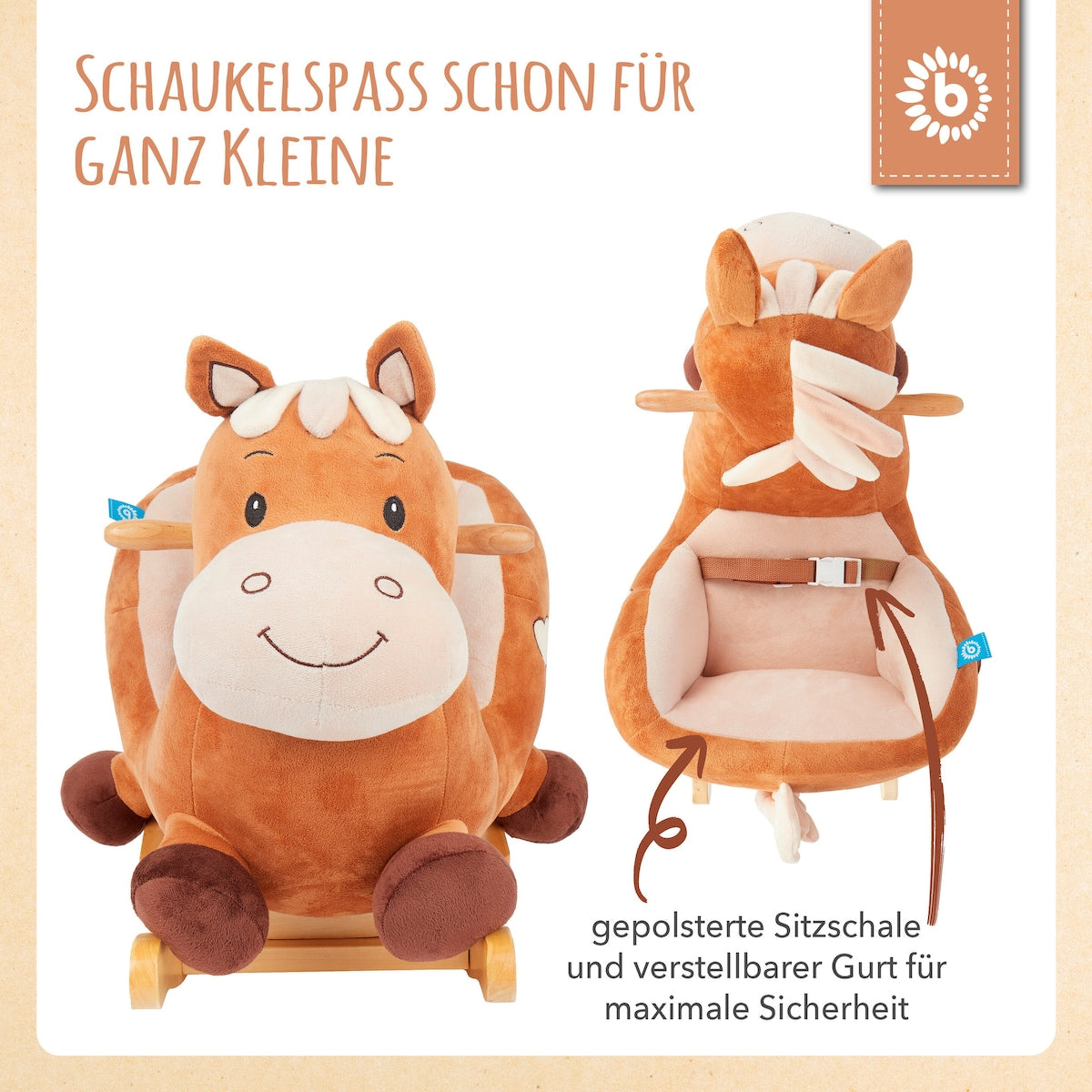 Detalj av sikkerhetssele på Gyngedyr hest Calimero
